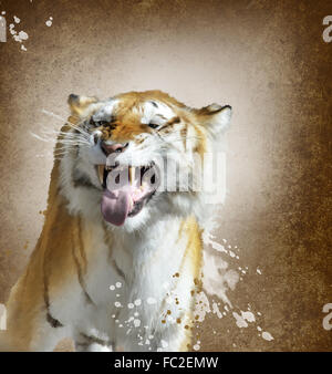Tiger-Aquarell Stockfoto