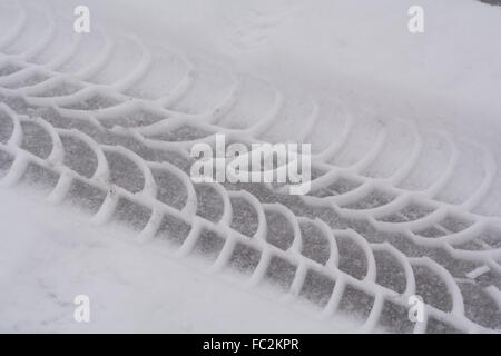 Treten im Schnee - Nahaufnahme Stockfoto