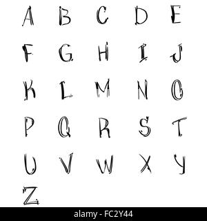 Alphabet Buchstaben Sammlung Skizze handgezeichnete Stock Vektor