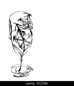Das stilisierte Weinglas für Fehler Stockfoto