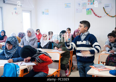 Türkei, KILIS: UNICEF Schule "School of Hope" für syrische Flüchtlinge. 1266 besuchen es in zwei Schichten. Stockfoto