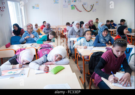 Türkei, KILIS: UNICEF Schule "School of Hope" für syrische Flüchtlinge. 1266 besuchen es in zwei Schichten. Stockfoto