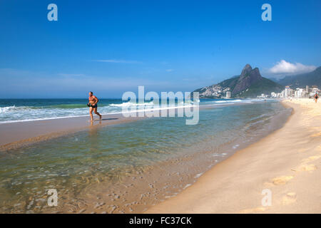 Rio de Janeiro, Ipanema-Strand, Spaziergang, Promenade, Brasilien Stockfoto