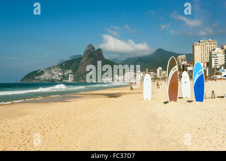 Rio de Janeiro, Ipanema-Strand, Surf, Promenade, Brasilien Stockfoto