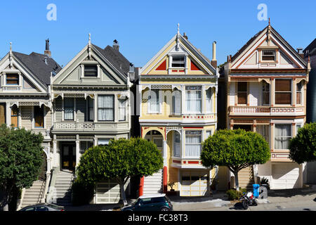 "Painted Ladies" von Alamo Square, San Francisco, Kalifornien, USA Stockfoto