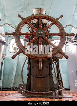 Steuerhaus auf dem Boot Stockfoto