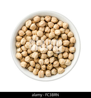 Kichererbsen in einer Keramikschale Stockfoto