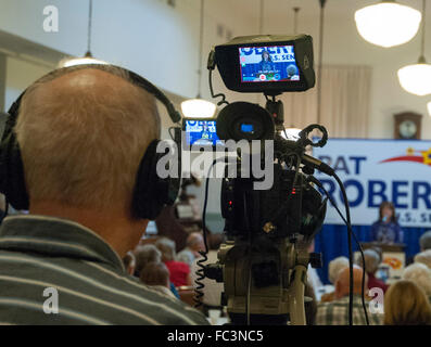 Unabhängigkeit, Kansas, USA, 25. Oktober 2014 Sarah Palin kündigt ihre Unterstützung für Senator Pat Roberts Credit: Mark Reinstein Stockfoto