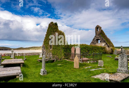 Die Überreste der Kirche in Balnakeil Bay in der Nähe von Durness im hohen Norden westlich von Festland Schottland Stockfoto