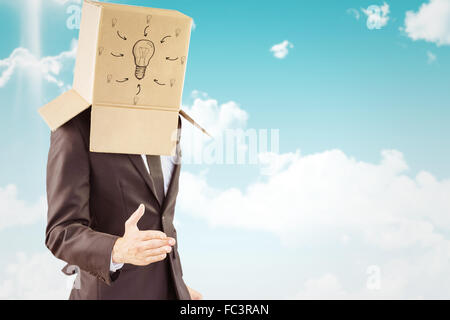 Zusammengesetztes Bild der anonymen Unternehmer mit seiner hand Stockfoto