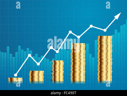 Münze Kursdiagramm Stockfoto