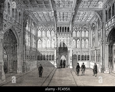 Die Lobby des House Of Commons, 19. Jahrhundert, London, England Stockfoto