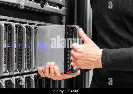 Blade-Server-Installation in großen Rechenzentren Stockfoto