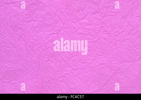 Rosa zerknittert Seidenpapier Hintergrundtextur Stockfoto