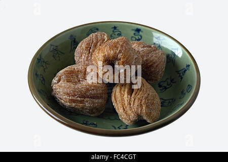 Chinesische Datteln, Jujube Früchte, getrocknet, in Schüssel Stockfoto