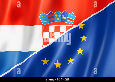 Kroatien und Europa Flagge Stockfoto