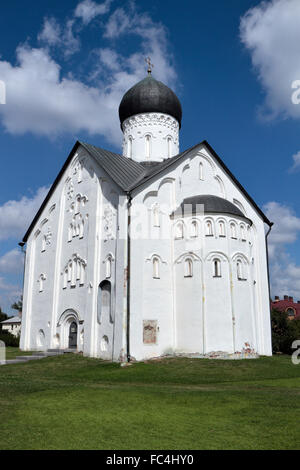 Die Kirche der Verklärung des Erlösers auf Iljina Street, Weliki Nowgorod, Russland. Stockfoto