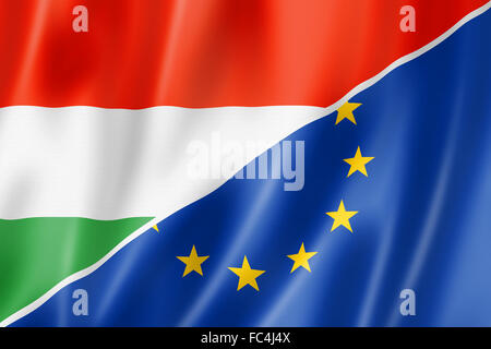 Ungarn und Europa Flagge Stockfoto