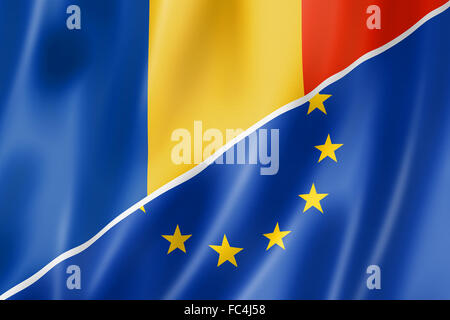 Rumänien und Europa Flagge Stockfoto