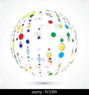 Globus bestehen aus Farbkreise Stock Vektor
