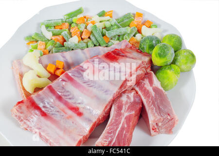 rohes Fleisch und Gemüse Stockfoto