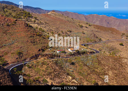 Straße in Insel La Gomera - Kanarische Stockfoto