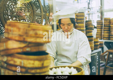 Shanghai-Suppe Knödel Stockfoto