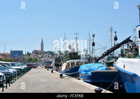 Angelboote/Fischerboote in Rovinj Stockfoto