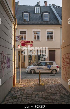 Spur der alten historischen Stadt Plauen Stockfoto