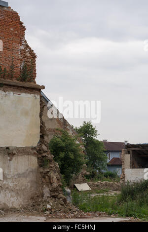 Ablauf eines Altbaus Stockfoto