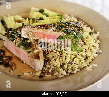 Ahi Thunfisch-Steak Stockfoto