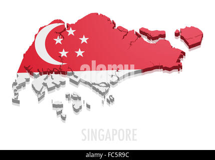 Karte Singapur Stockfoto
