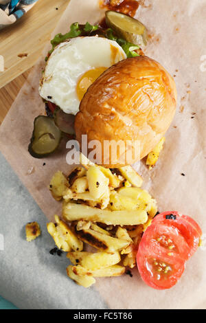 Sonnenseite von Burger über Ansicht Stockfoto