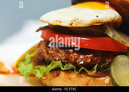 Sonnenseite bis Burger closeup Stockfoto