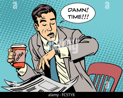 Kaffeepause späten Geschäftsmann café Stockfoto