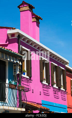 Bunte Häuser, Burano, Venedig, Veneto, Italien Stockfoto