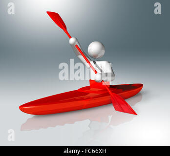 Kanu Slalom 3D Symbol, Olympische Sportarten Stockfoto