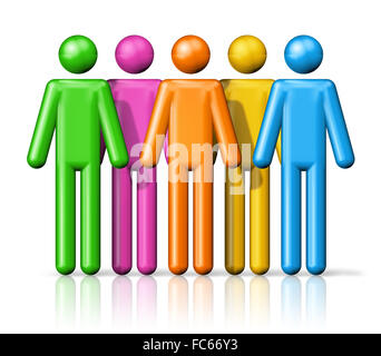 Gruppe von Menschen, Strichmännchen Stockfoto