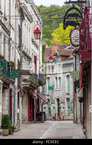 Main Street, Brantome, Loiretal, Frankreich Stockfoto