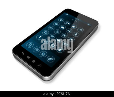 Smartphone mit apps Icons-Benutzeroberfläche Stockfoto