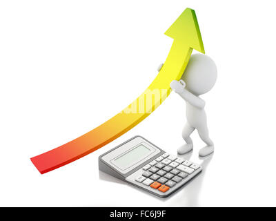 Weiße Leute mit Grafik Pfeil. Erfolg im Geschäft Stockfoto