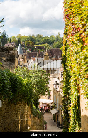 Straße in Sarlat-la-Caneda, Dordogne, Frankreich Stockfoto