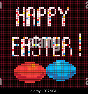 Pixel Frohe Ostern Stockfoto