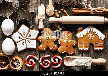 Hausgemachter Lebkuchen Weihnachtsplätzchen Stockfoto