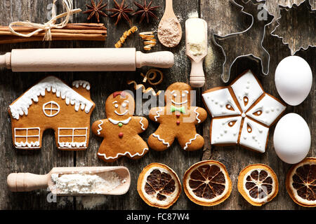 Hausgemachter Lebkuchen Weihnachtsplätzchen Stockfoto