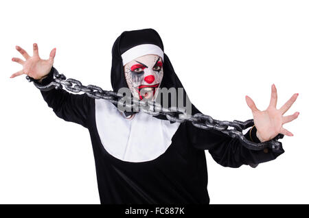Beängstigend Nonne in Halloween-Konzept Stockfoto