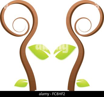 Baum-grüner Natur-Logo-Vektor-illustration Stock Vektor