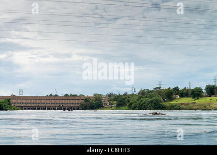 Der Damm bei Bujagali-Fälle, Jinja, Uganda, Afrika Stockfoto