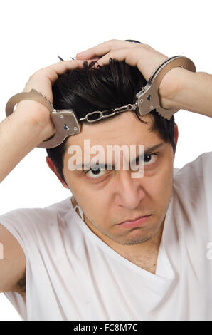 Lustige Mann leidet unter psychischen Störungen Stockfoto