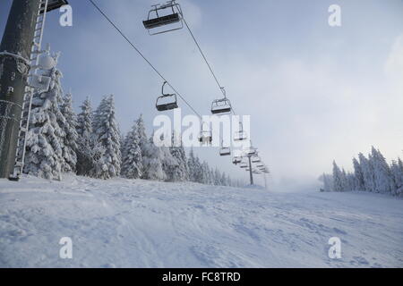 Cervenohorske Sedlo, Winter, Schnee Stockfoto